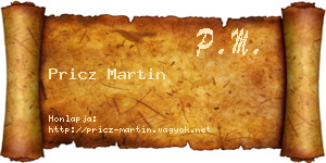 Pricz Martin névjegykártya